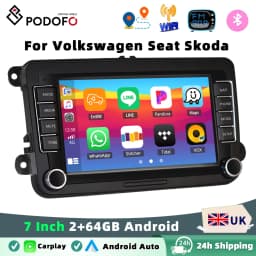 Podofo Carplay Android Auto Car Stereo Radio 7" 2 Din Mirror Link Car Multimedia Player FM GPS WIFI For VW/Golf/Passa/Skoda