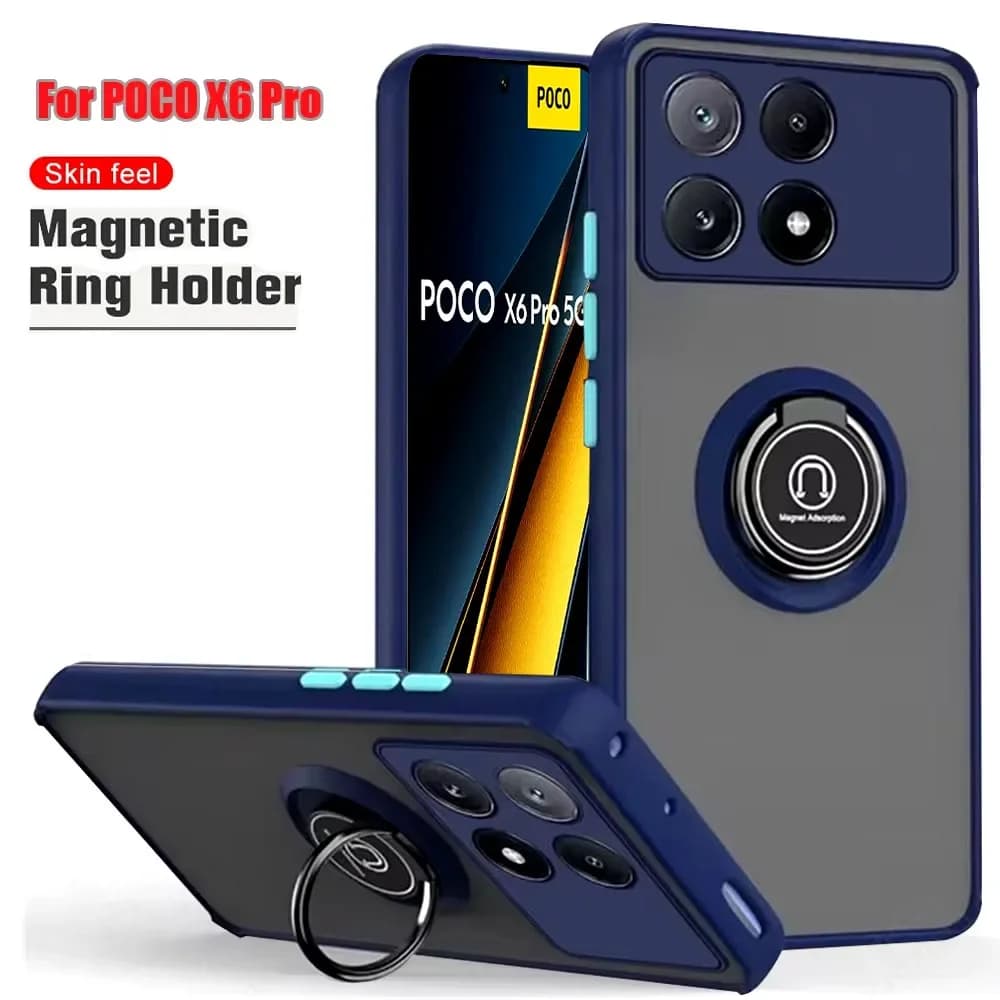 Shockproof Magnetic Phone Case For Xiaomi Poco X6 Pro 5G M6 X5 5G X3 NFC M3 M4 Pro 4G F4 GT Holder Cover For Poco F6 Pro Cover