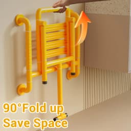 Shower Seat Folding Wall Mounted Fold Up Shower Bench Bath Stool with 150Kg Load Capacity for Seniors Pregnant Women Adults