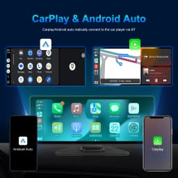 Podofo 10.26-inch Wireless Carplay Android Auto MP5 Portable Smart Player Supports AirPlay Android Cast Support CVBS Camera