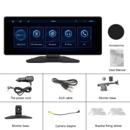 Podofo 10.26-inch Wireless Carplay Android Auto MP5 Portable Smart Player Supports AirPlay Android Cast Support CVBS Camera