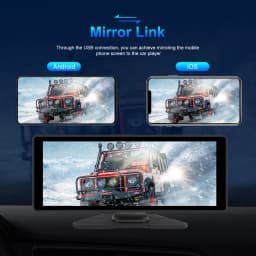 Podofo 10.26-inch Wireless Carplay Android Auto MP5 Portable Smart Player Supports AirPlay Android Cast Support CVBS Camera