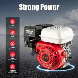 4-Stroke Petrol Engine, 7.5 HP OHV Single Cylinder Gasoline Engine Gas Motor Engine Go Kart Engine Air Cooling 212CC