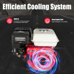 4-Stroke Petrol Engine, 7.5 HP OHV Single Cylinder Gasoline Engine Gas Motor Engine Go Kart Engine Air Cooling 212CC