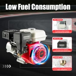 4-Stroke Petrol Engine, 7.5 HP OHV Single Cylinder Gasoline Engine Gas Motor Engine Go Kart Engine Air Cooling 212CC