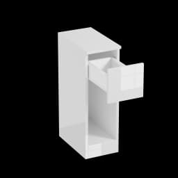 BonChoice Slim Tall Bedside Table Cabinet High Gloss with Drawer & Storage Space for Bedroom, Narrow Sofa Side Table