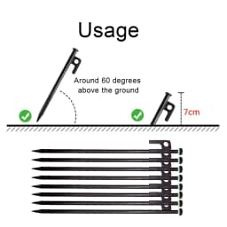 4/8Pcs Tent Stakes Forged Steel Tent Pegs Heavy Duty Ground Stakes 30cm Camping Tent Spikes with Storage Bag for Outdoor Camping