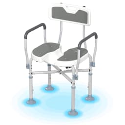 HOMCOM Padded Bath Chair with Slotted Seat and Adjustable Height, Grey