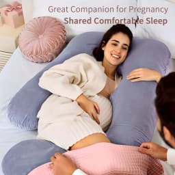 Detachable Maternity Pillow - G-Shaped Crystal Velvet Lumbar Support Cushion for Pregnant Side-Lying
