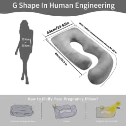 Detachable Maternity Pillow - G-Shaped Crystal Velvet Lumbar Support Cushion for Pregnant Side-Lying