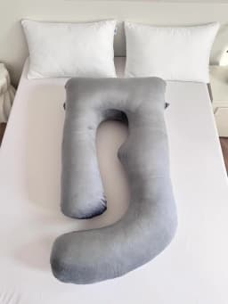 Detachable Maternity Pillow - G-Shaped Crystal Velvet Lumbar Support Cushion for Pregnant Side-Lying