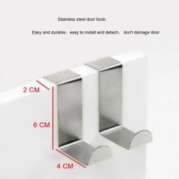 10 Pcs Stainless Steel Over Door Hook Reversible Cupboard Drawer Metal Hanger Hooks
