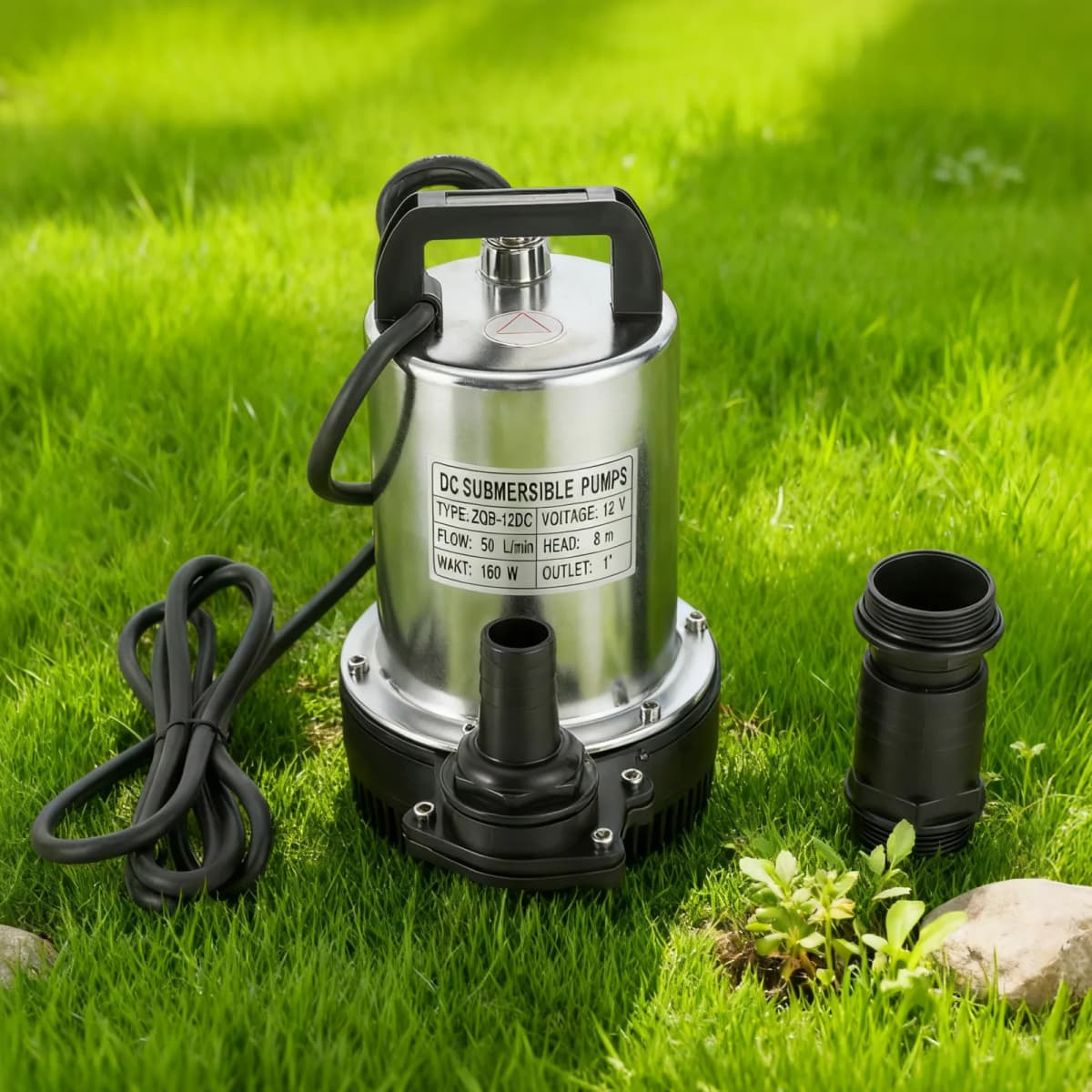 160W DC12V 50L/min Submersible Pump Water Pump High Delivery Pressure Fishing Pump for Homes, Farms, Campervan