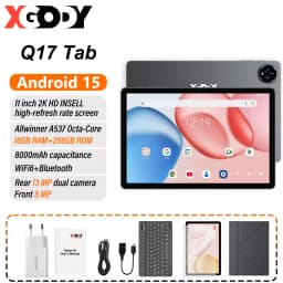 XGODY Q17 Android 15 Tablet Octa-Core CPU 11 inch 2K HD Touch Screen 16GB RAM 256GB ROM Android 15 5G WiFi6 8000mAh Dual Camera