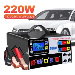 400A Car Battery Charger LCD Display Battery High Power Fast Charger Intelligent Pulse Repair Charger Self-Stop Battery Charger