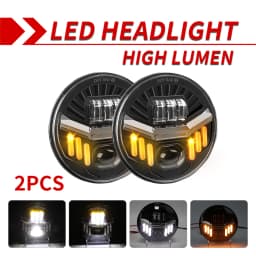 O LIGHT Car 7 Inch Led Headlight Hi/Low Beam H4 DRL Dot E9 For Jeep Wrangler JK LJ CJ Hummer OffRoad 4x4 Moto Headlamp 12V 24V