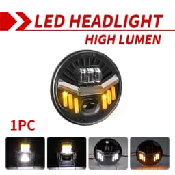O LIGHT Car 7 Inch Led Headlight Hi/Low Beam H4 DRL Dot E9 For Jeep Wrangler JK LJ CJ Hummer OffRoad 4x4 Moto Headlamp 12V 24V