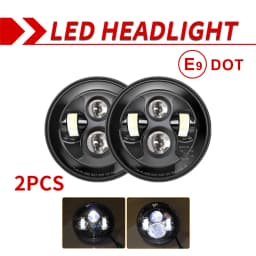 O LIGHT Car 7 Inch Led Headlight Hi/Low Beam H4 DRL Dot E9 For Jeep Wrangler JK LJ CJ Hummer OffRoad 4x4 Moto Headlamp 12V 24V