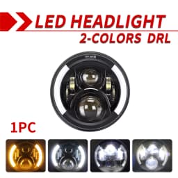 O LIGHT Car 7 Inch Led Headlight Hi/Low Beam H4 DRL Dot E9 For Jeep Wrangler JK LJ CJ Hummer OffRoad 4x4 Moto Headlamp 12V 24V
