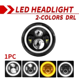 O LIGHT Car 7 Inch Led Headlight Hi/Low Beam H4 DRL Dot E9 For Jeep Wrangler JK LJ CJ Hummer OffRoad 4x4 Moto Headlamp 12V 24V