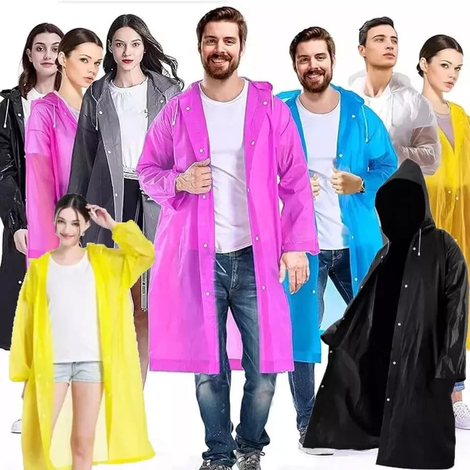 Raincoat Poncho Reusable Rain Coat Waterproof Plastic Adult Camping Festival