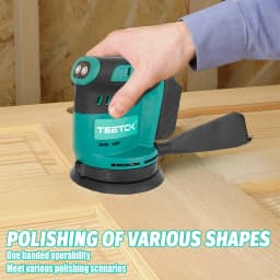 Cordless Random Orbital Sander with 12PCS Sandpaper Compatible with Makita 18V with 2pcs 3.0Ah Battery Machine Wood Tool DIY