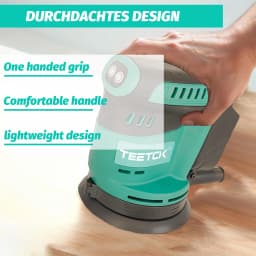 Cordless Random Orbital Sander with 12PCS Sandpaper Compatible with Makita 18V with 2pcs 3.0Ah Battery Machine Wood Tool DIY
