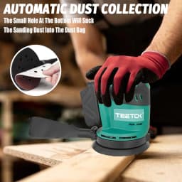 Cordless Random Orbital Sander with 12PCS Sandpaper Compatible with Makita 18V with 2pcs 3.0Ah Battery Machine Wood Tool DIY
