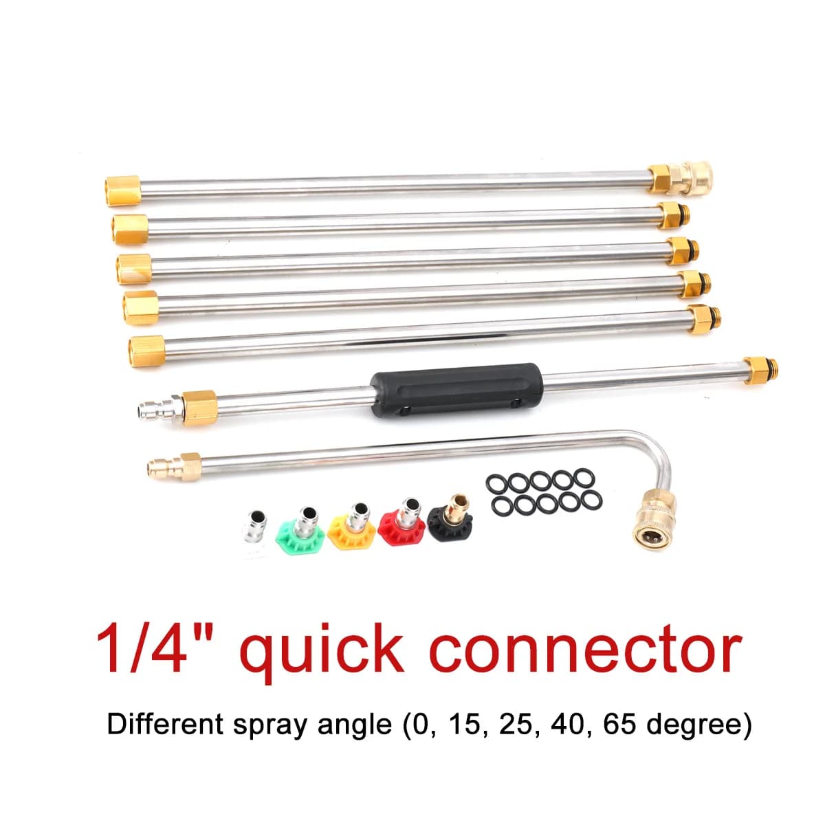 1/4" Quick Connector Gutter Cleaning Tool 4000PSI Pressure Washer Extension Wands Roof Cleaner with Nozzles