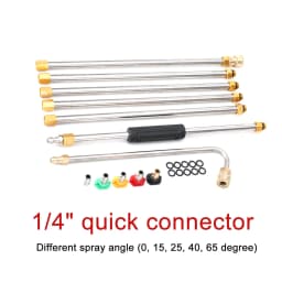 1/4" Quick Connector Gutter Cleaning Tool 4000PSI Pressure Washer Extension Wands Roof Cleaner with Nozzles