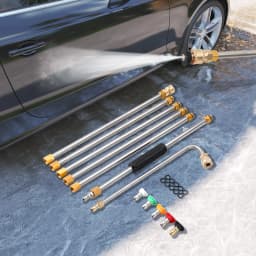 1/4" Quick Connector Gutter Cleaning Tool 4000PSI Pressure Washer Extension Wands Roof Cleaner with Nozzles