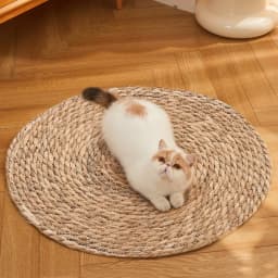 Tieker round floor cat scratching mat woven sleeping mat wear-resistant pet cat scratching mat sharpening claws