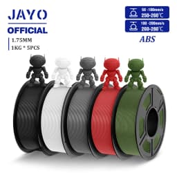 JAYO ABS Filament 5Rolls ABS 3D Filament 1.75mm 1KG 3D Printer Filament For FDM 3D Printers & 3D Pen Highly Resistant Durable