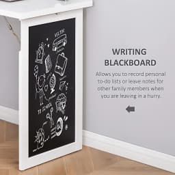 Wall Mount Desk Cabinet with Open Storage Shelf, 2-in-1 Foldable Computer desk dining table with writing blackboard, White