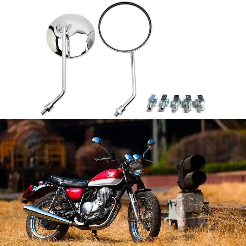 Universal 10mm Chrome Modified Silver Rearview Mirrors Motorcycle Motocross Scooter E-bike Racing Motorbike Side Mirror