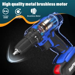 21V Cordless Power Drill, Cordless Screwdriver Drill Set 45Nm Power, 25+1 Torque, 2 Speed, LED Light, 1.5Ah Battery, BLUE