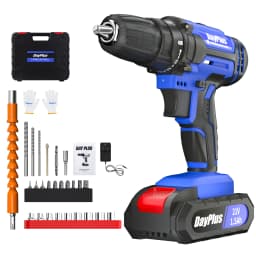 21V Cordless Power Drill, Cordless Screwdriver Drill Set 45Nm Power, 25+1 Torque, 2 Speed, LED Light, 1.5Ah Battery, BLUE