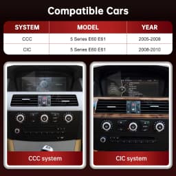 RoadTop 8.8" Wireless CarPlay Display Screen Android Auto Multimedia Linux Screen For BMW 5 Series E60 E61 CCC CIC System