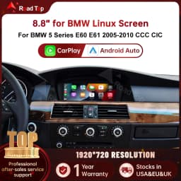 RoadTop 8.8" Wireless CarPlay Display Screen Android Auto Multimedia Linux Screen For BMW 5 Series E60 E61 CCC CIC System