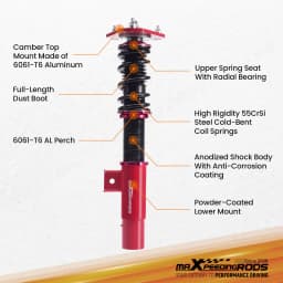 MaXpeedingrods Adjustable Coilovers For Volkswagen Jetta 54.5mm 06-18 MK5 MK6 Shocks Struts Suspension Spring