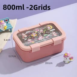 Cartoon Lunch Box Stainless Steel Compartment Bento Box Microwave Available Food Container Students Office Worker Portable Bento