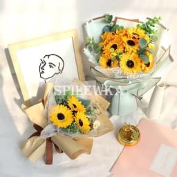 25/50pcs Sunflower Artificial Flower Heads Bouquet Gift Box Decor Eternal DIY Flowers Bouquet for Valentine Mother's Day Gift