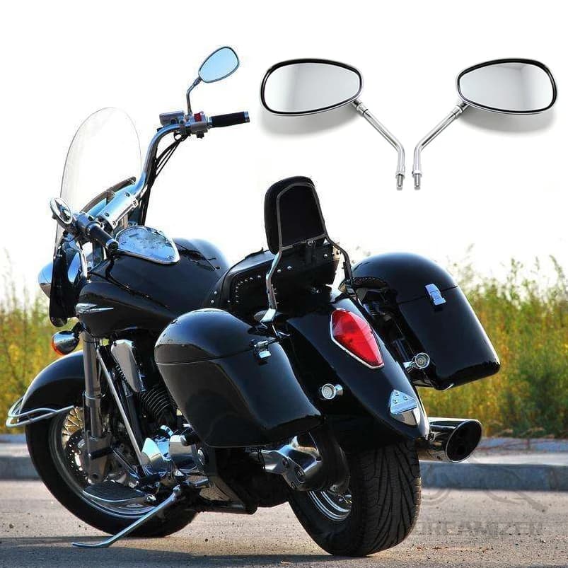 10MM Universal Chrome Rearview Mirrors Motorcycle Motocross Scooter E-bike Racing Motorbike Side Mirror Rear View Accessories