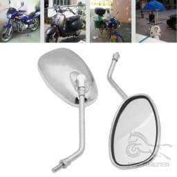 10MM Universal Chrome Rearview Mirrors Motorcycle Motocross Scooter E-bike Racing Motorbike Side Mirror Rear View Accessories
