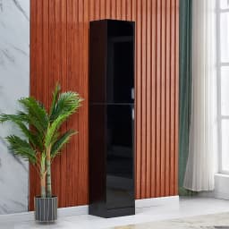 BonChoice 188cm Tall Corner Cabinet High Gloss with 4-Tier Shelves & 2 Doors, Bathroom Floor Cabinet