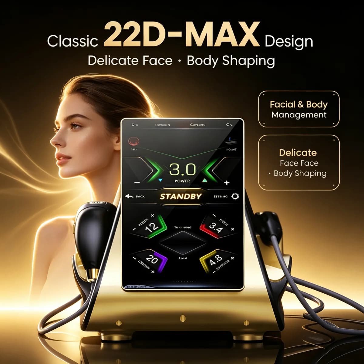 22D Max 2-in-1 Professional Facial Lifting and Slimming Device Facial Lifting Body Slimming Fat Removal