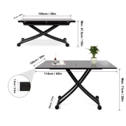 Height Adjustable Coffee Table, Modern Expandable Dining Table,Save Space Table for Living Room,Dining room