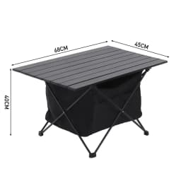 Portable outdoor folding camping table with storage basket aluminum picnic table barbecue table outdoor dining table stall table