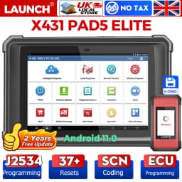 LAUNCH X431 PAD 5 Elite Full System Car Diagnostic Tools J2534 CAN FD Online Programming Coding active tester Auto Android 11