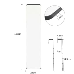 Voltsify Full Length Mirror with Rounded Corners Door Hanging Black/Gold Medium Mirror